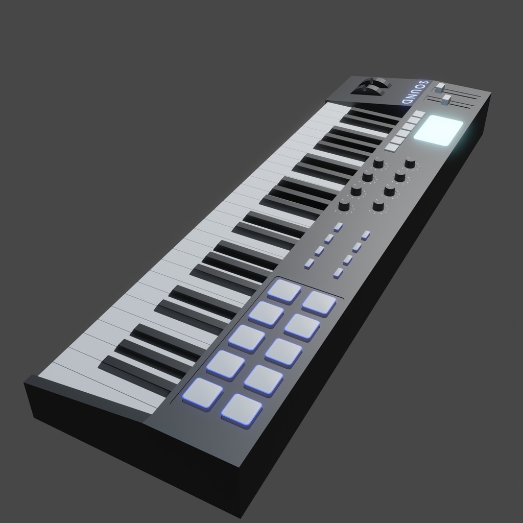 midiキーボード(49鍵MIDIキーボード) 【3D / Blender】