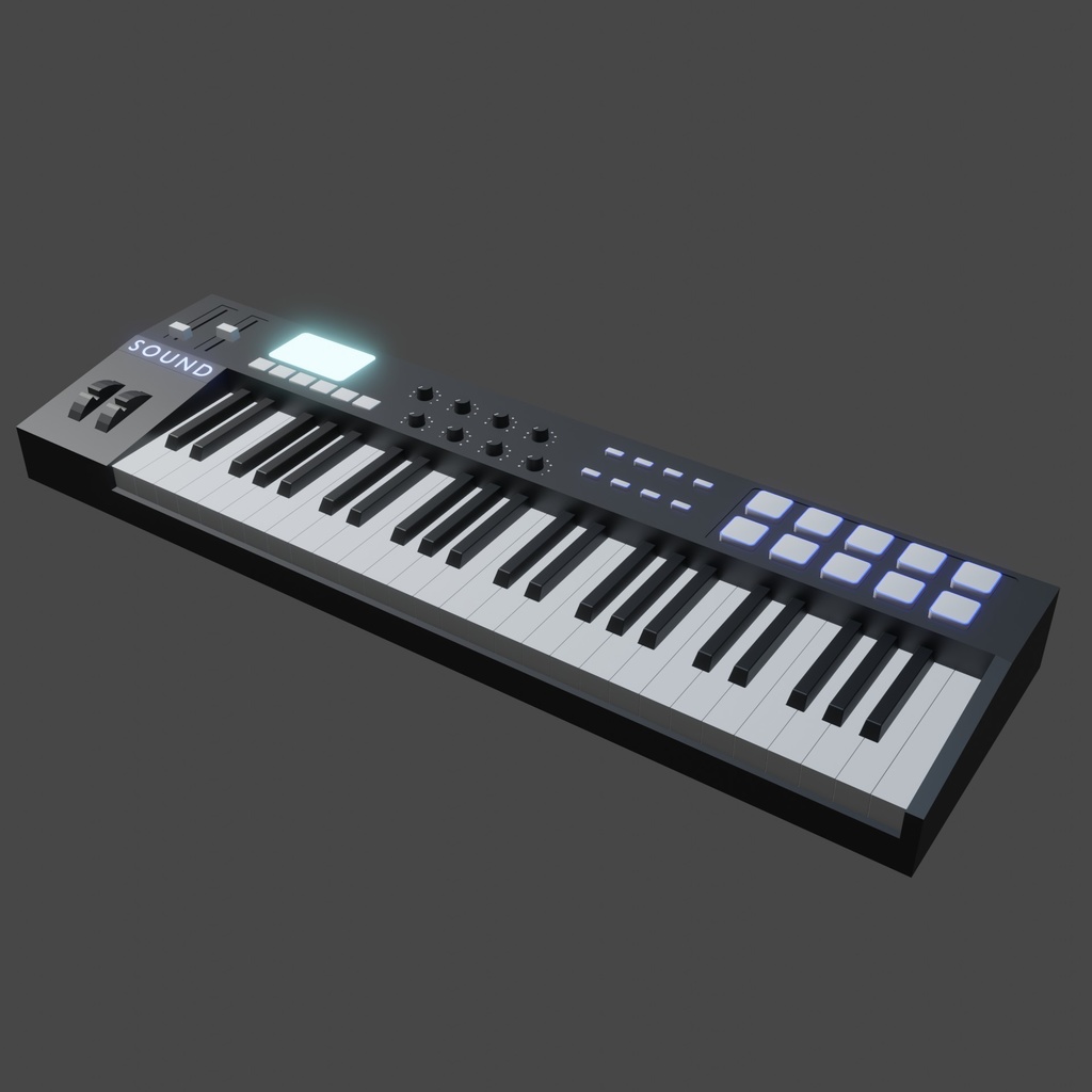 midiキーボード（49鍵MIDIキーボード） 【3D / Blender】