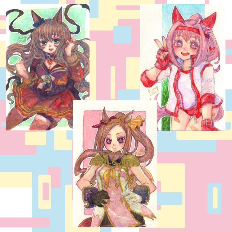【ドローイング原画/ハガキサイズ】ウマ娘