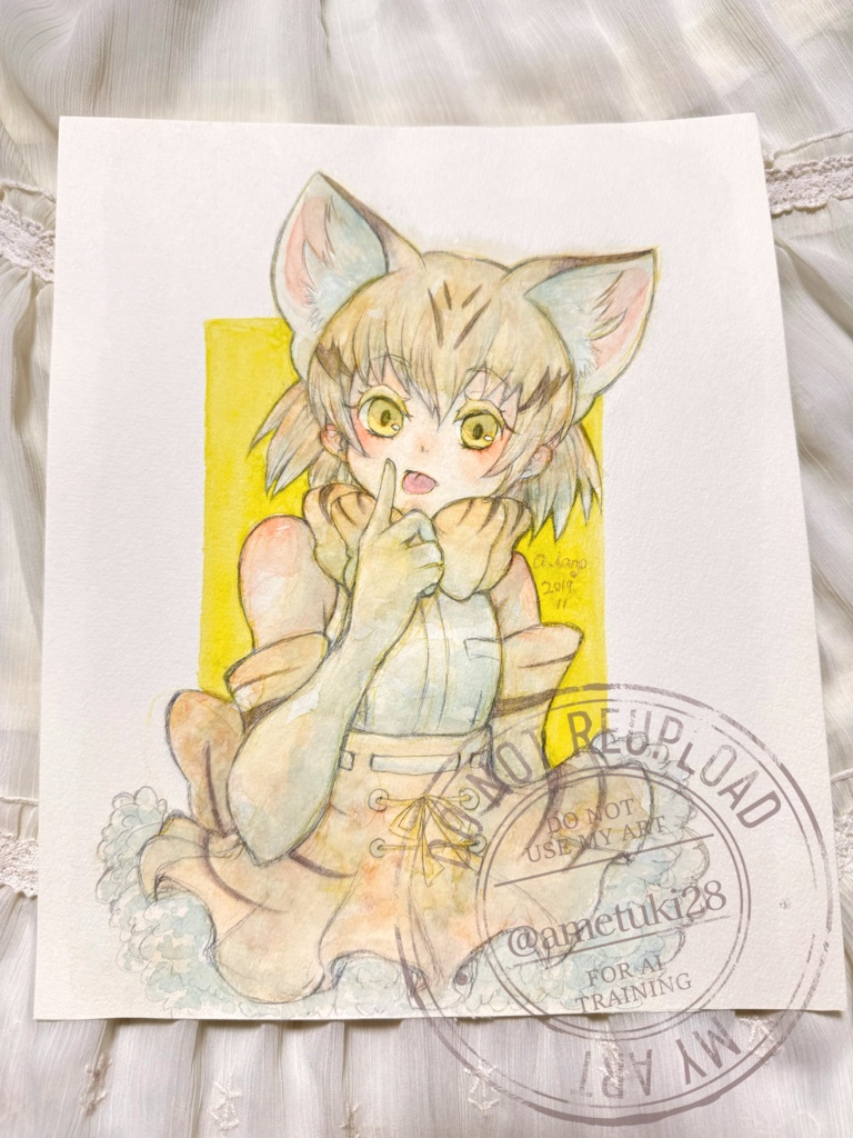 イラスト原画 けもフレ スナネコ アカミミガメ