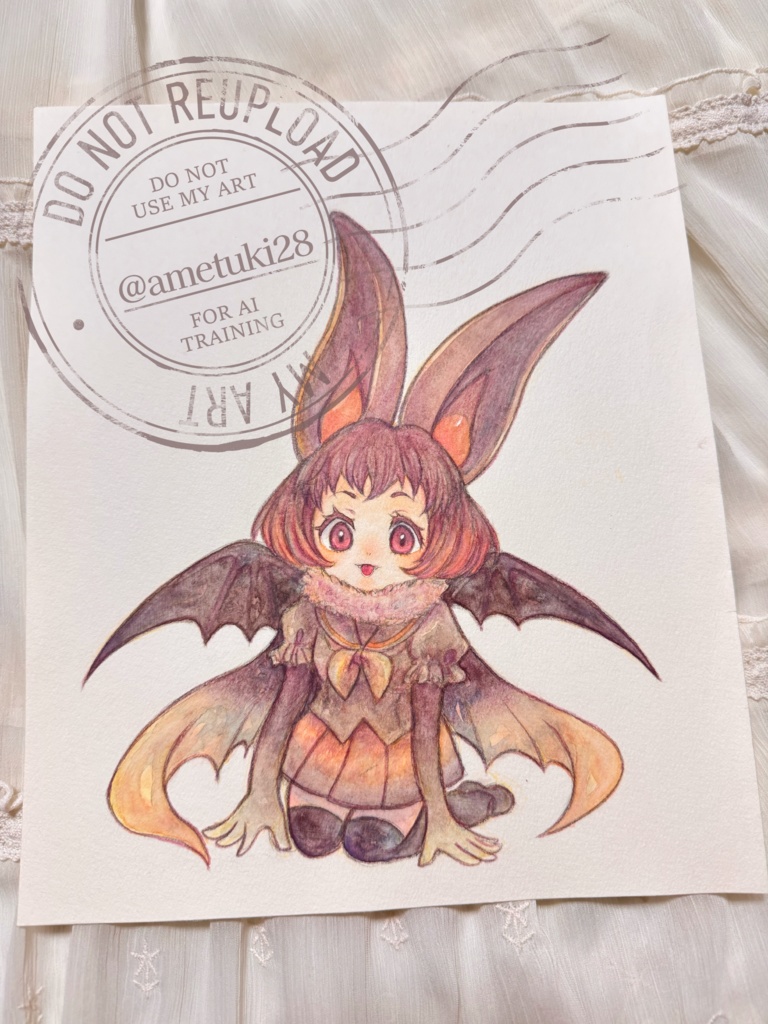 イラスト原画 ツチノコ ウサギコウモリ