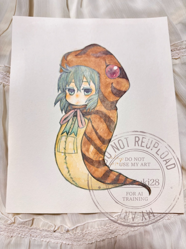 イラスト原画 ツチノコ ウサギコウモリ