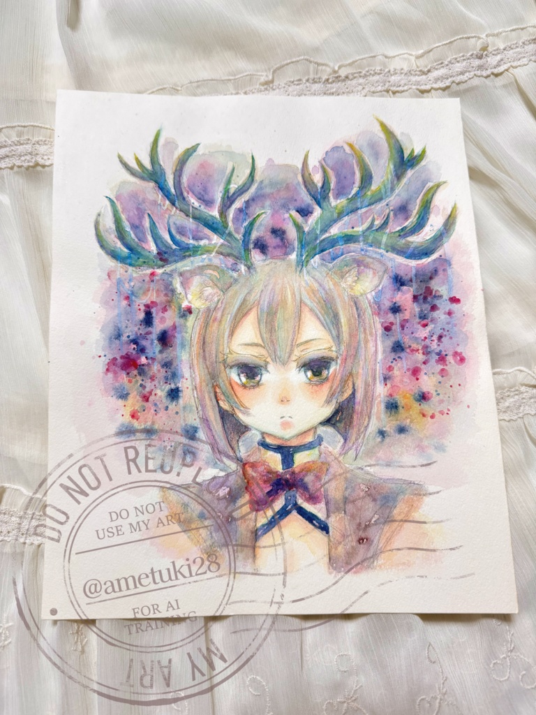 イラスト原画 けもフレ フェネック ションブルクジカ