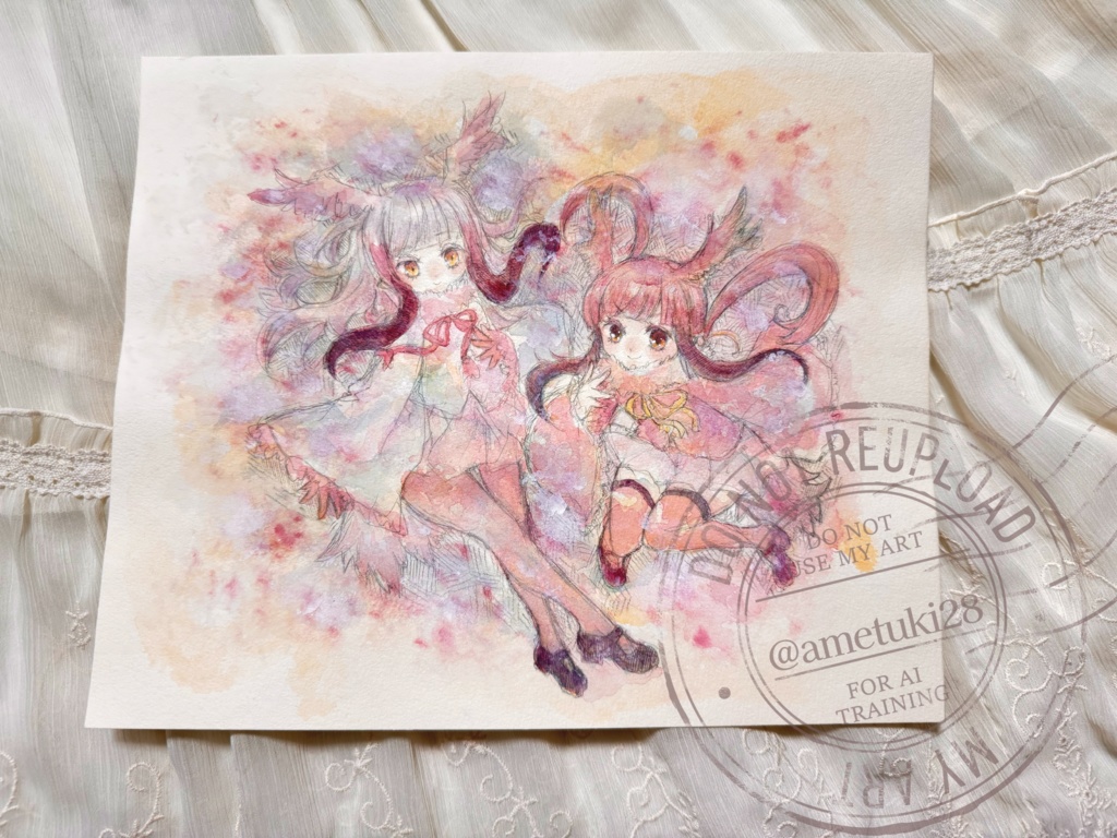 イラスト原画 けもフレ トキ&ショウジョウトキ チチュウカイモンクアザラシ