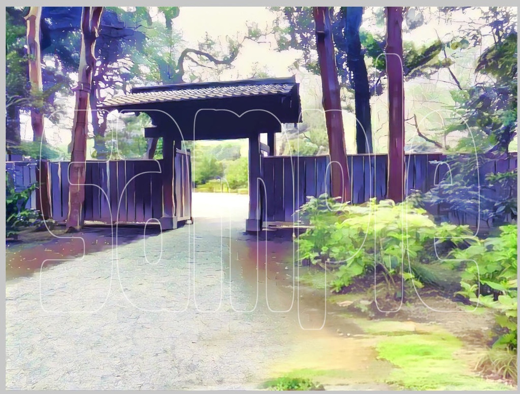 背景素材：和風門