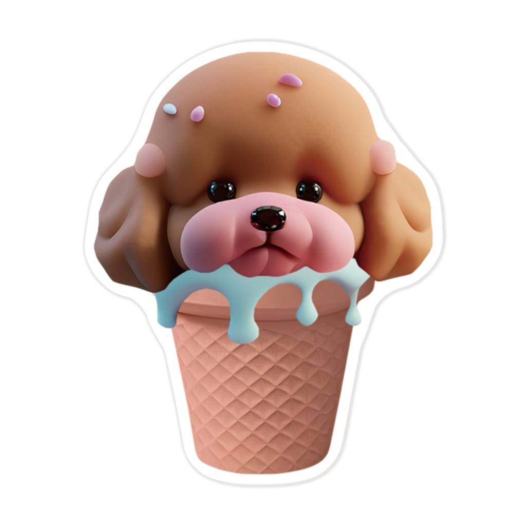 とろとろmeltyステッカー(ピンクコーン1)