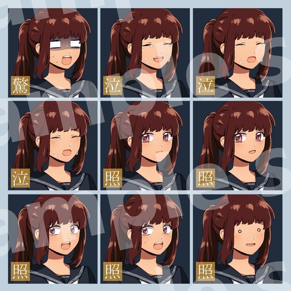 立ち絵素材_制服(セーラー)_少女_「ヒバリ」