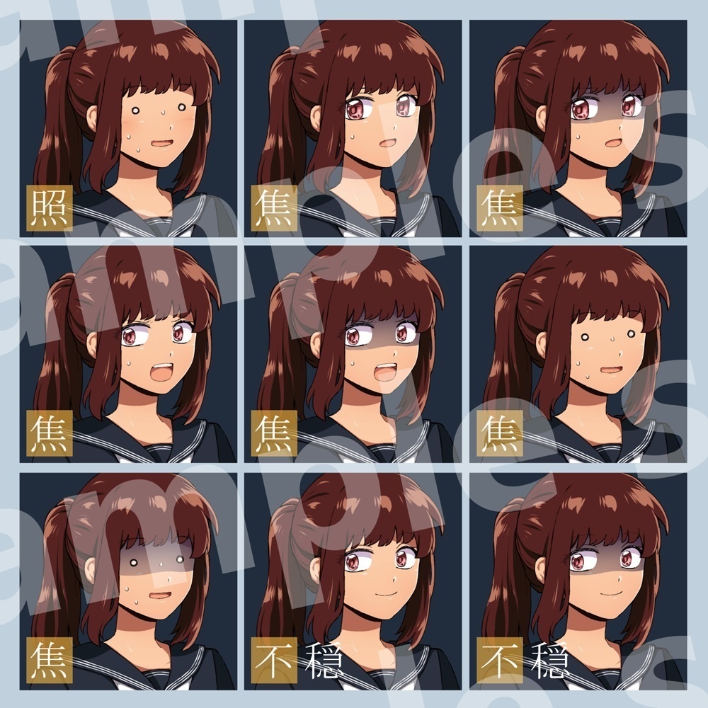 立ち絵素材_制服(セーラー)_少女_「ヒバリ」