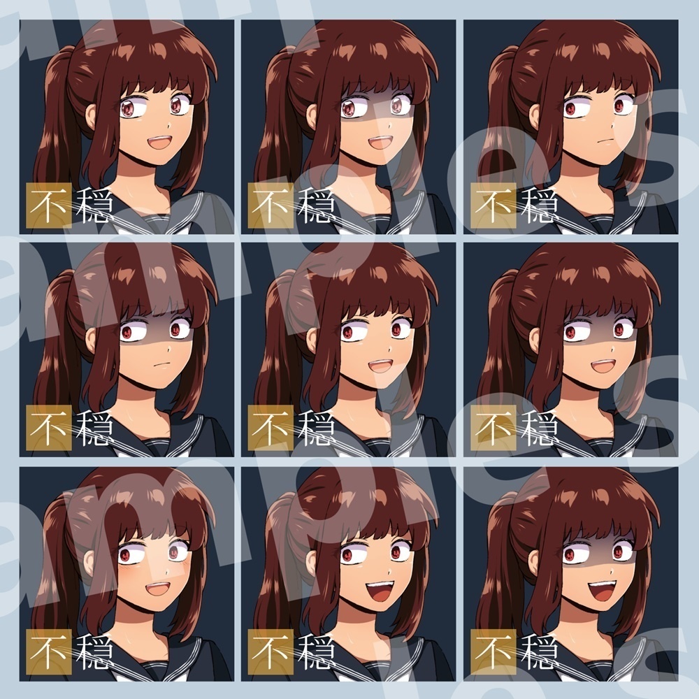 立ち絵素材_制服(セーラー)_少女_「ヒバリ」