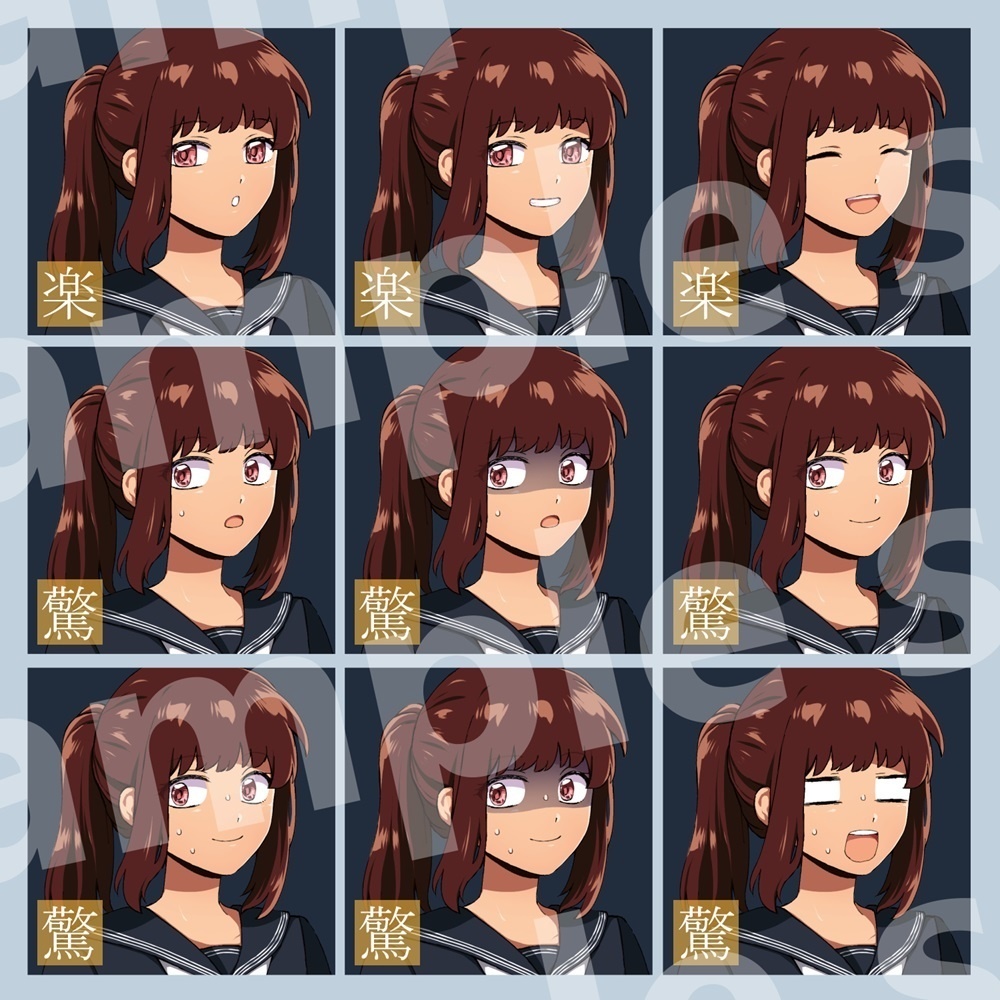 立ち絵素材_制服(セーラー)_少女_「ヒバリ」