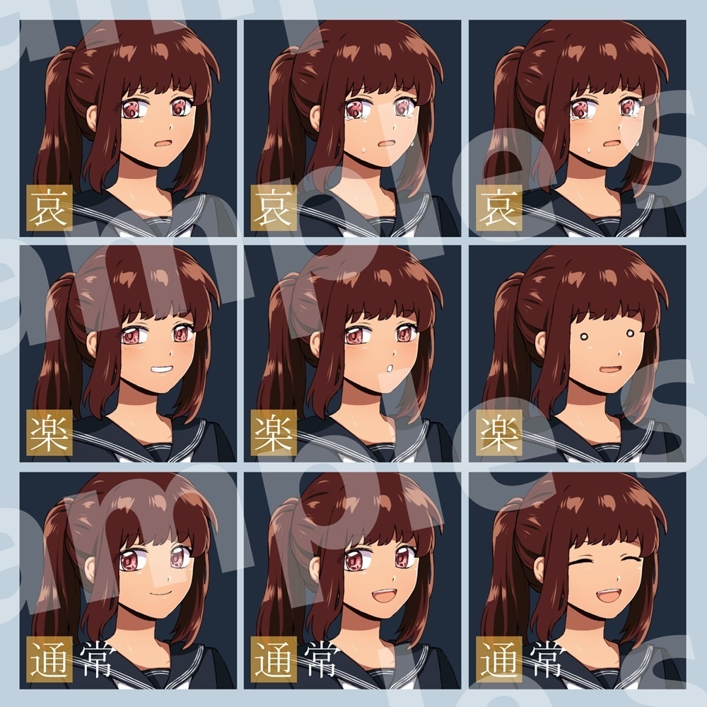 立ち絵素材_制服(セーラー)_少女_「ヒバリ」