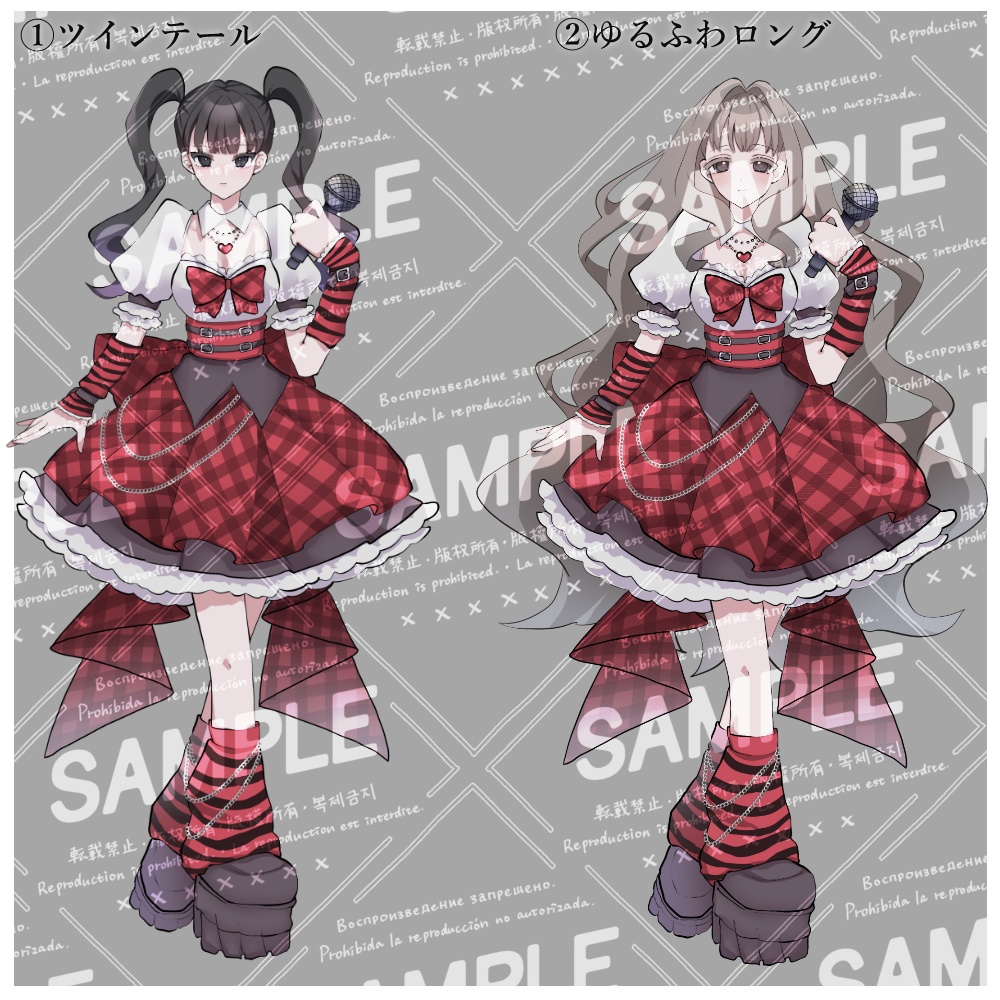 立ち絵素材_アイドル(赤)_女の子