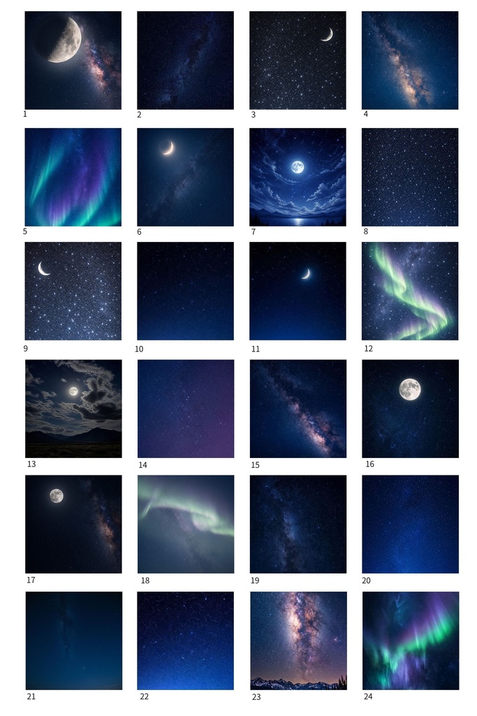 夜空背景素材集|24枚・3000×4000px(商用利用可)