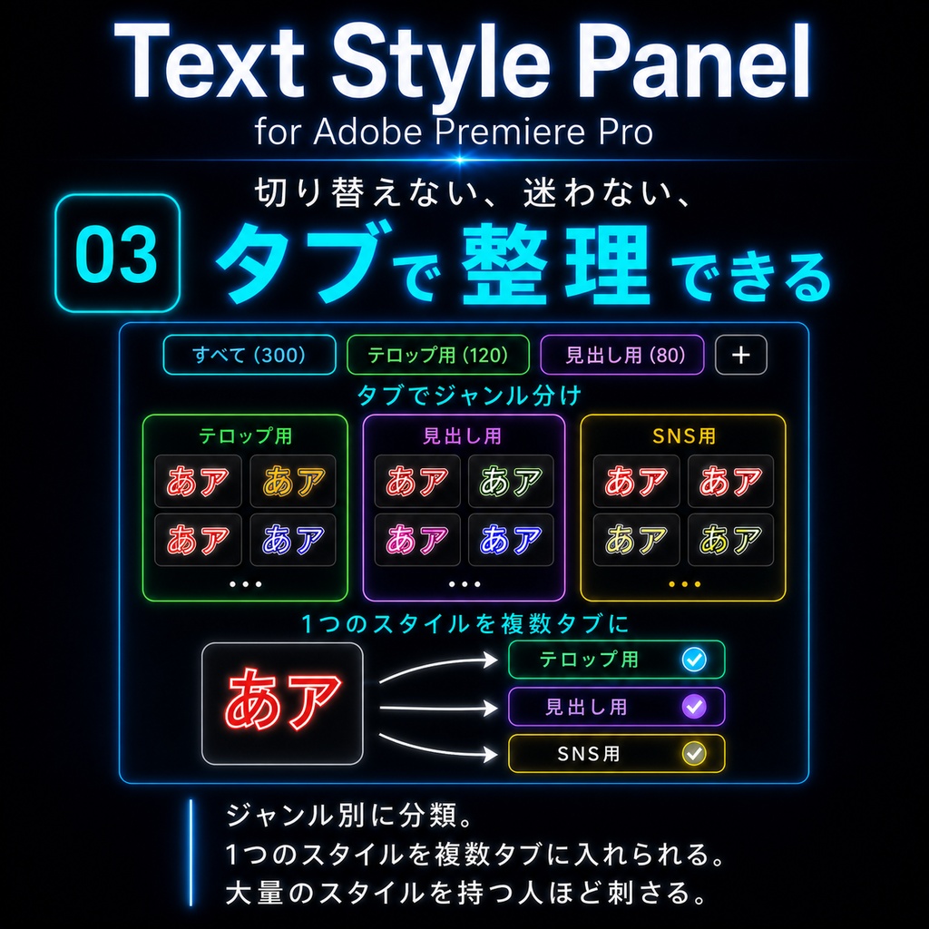 【期間限定20%OFF】Text Style Panel for Premiere Pro(Windows版)