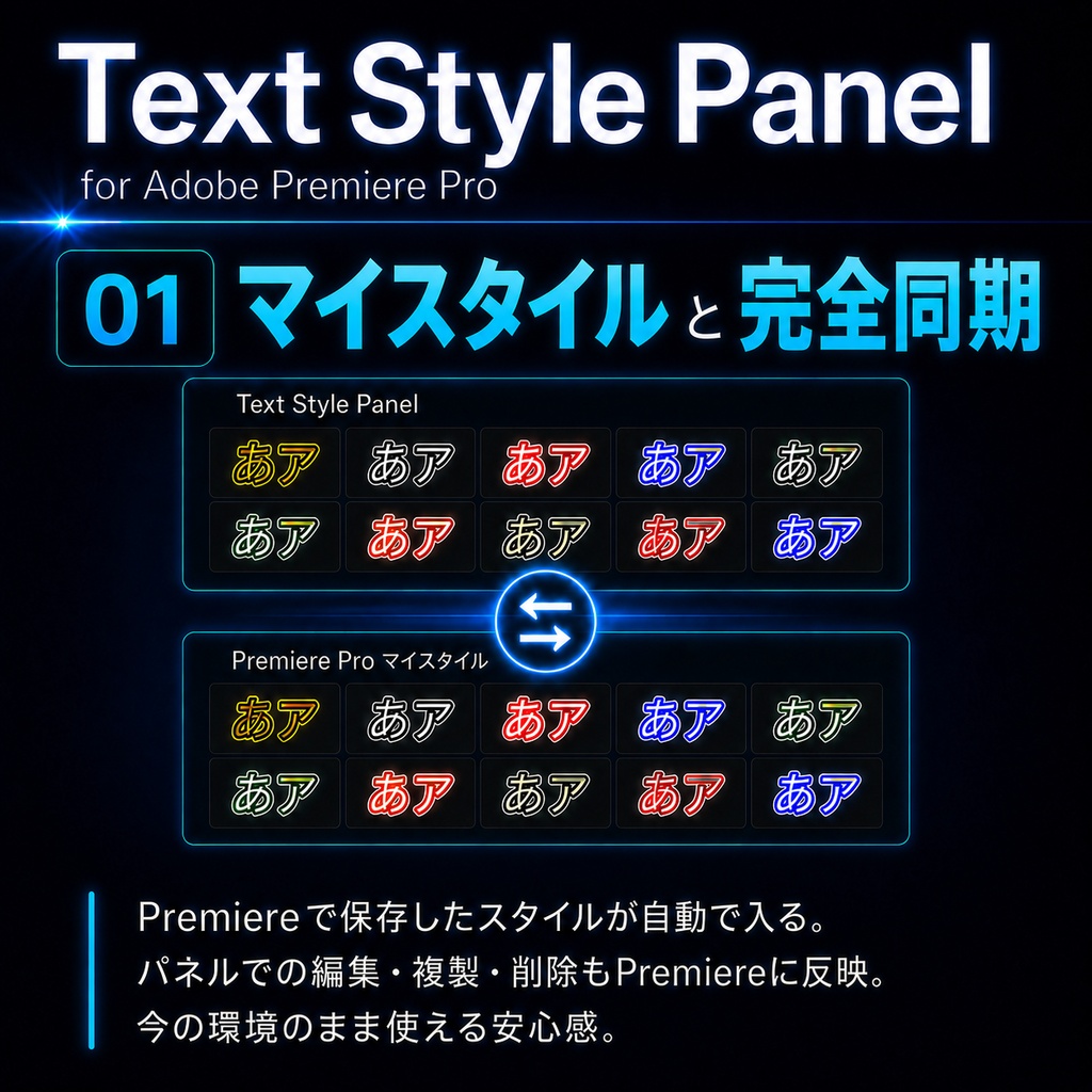 【期間限定20%OFF】Text Style Panel for Premiere Pro(Windows版)