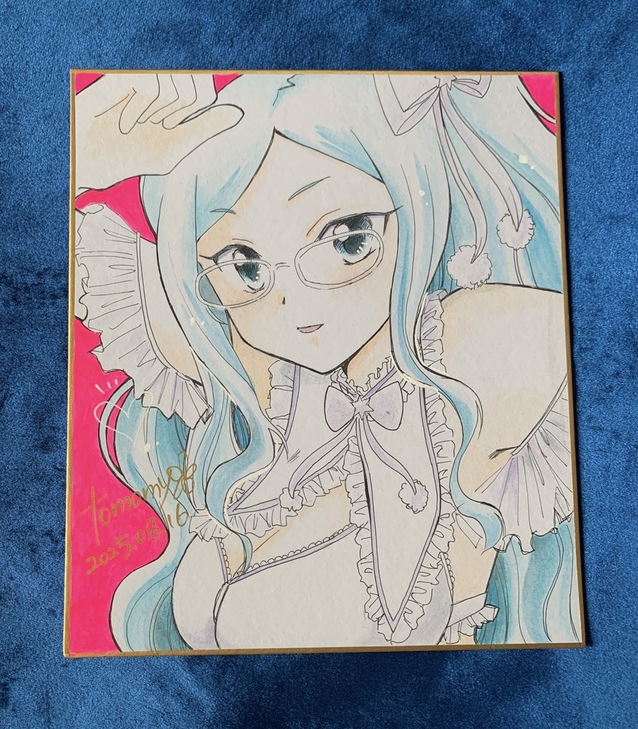 ゴ魔乙イラスト【各種1点物】2025 夏X投稿の色紙(中)(※〜8月末頃まで)