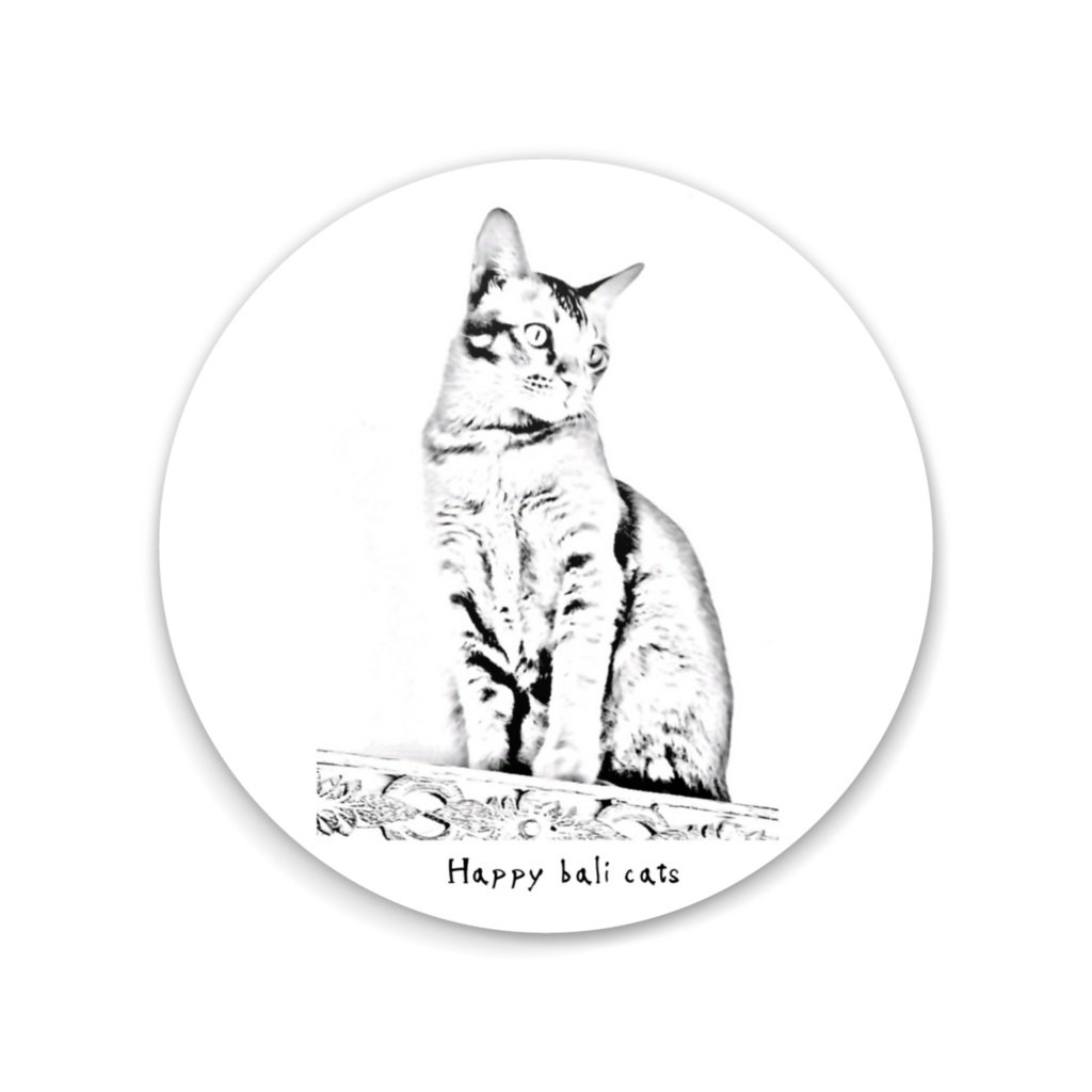 【バリ猫応援】Happy bali cats 缶ミラー