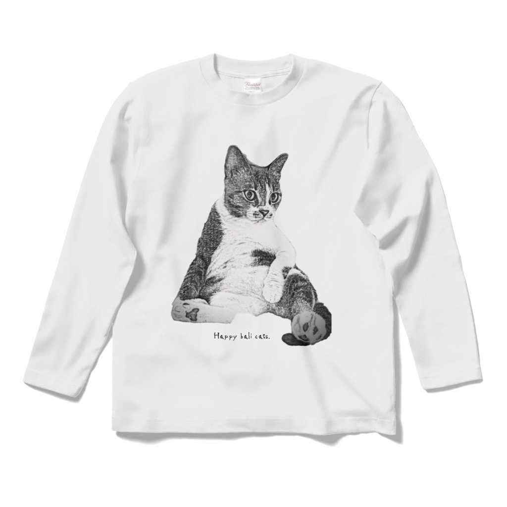 【バリ猫応援】Happy bali catsオリジナルロングスリーブTシャツ　