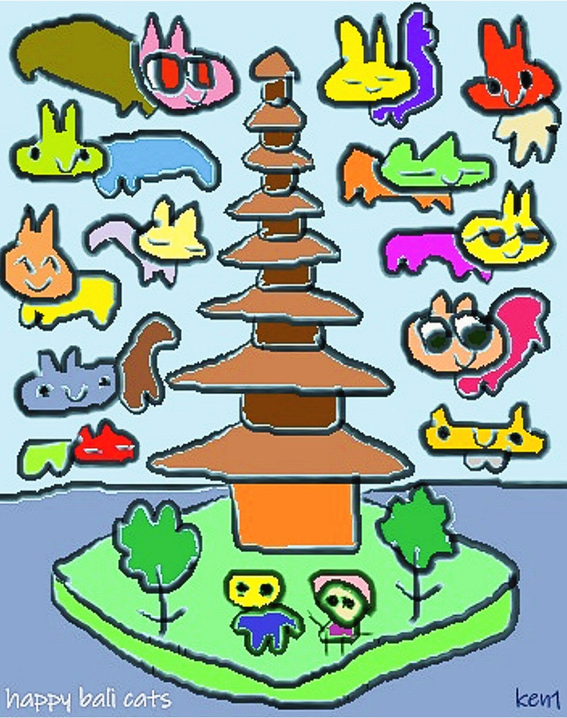 【バリ猫応援】Happy bali catsオリジナルロングスリーブTシャツ