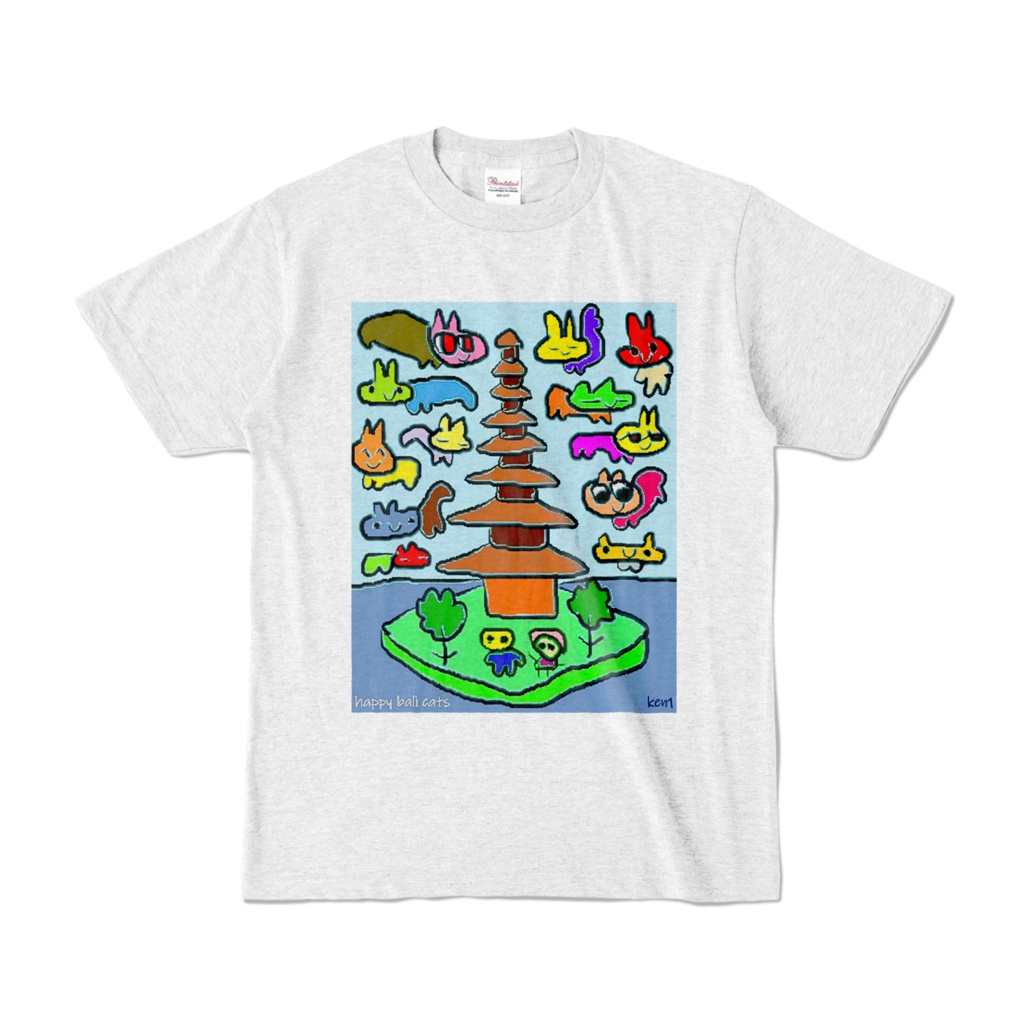 【バリ猫応援】Happy bali catsオリジナルカラーTシャツ　