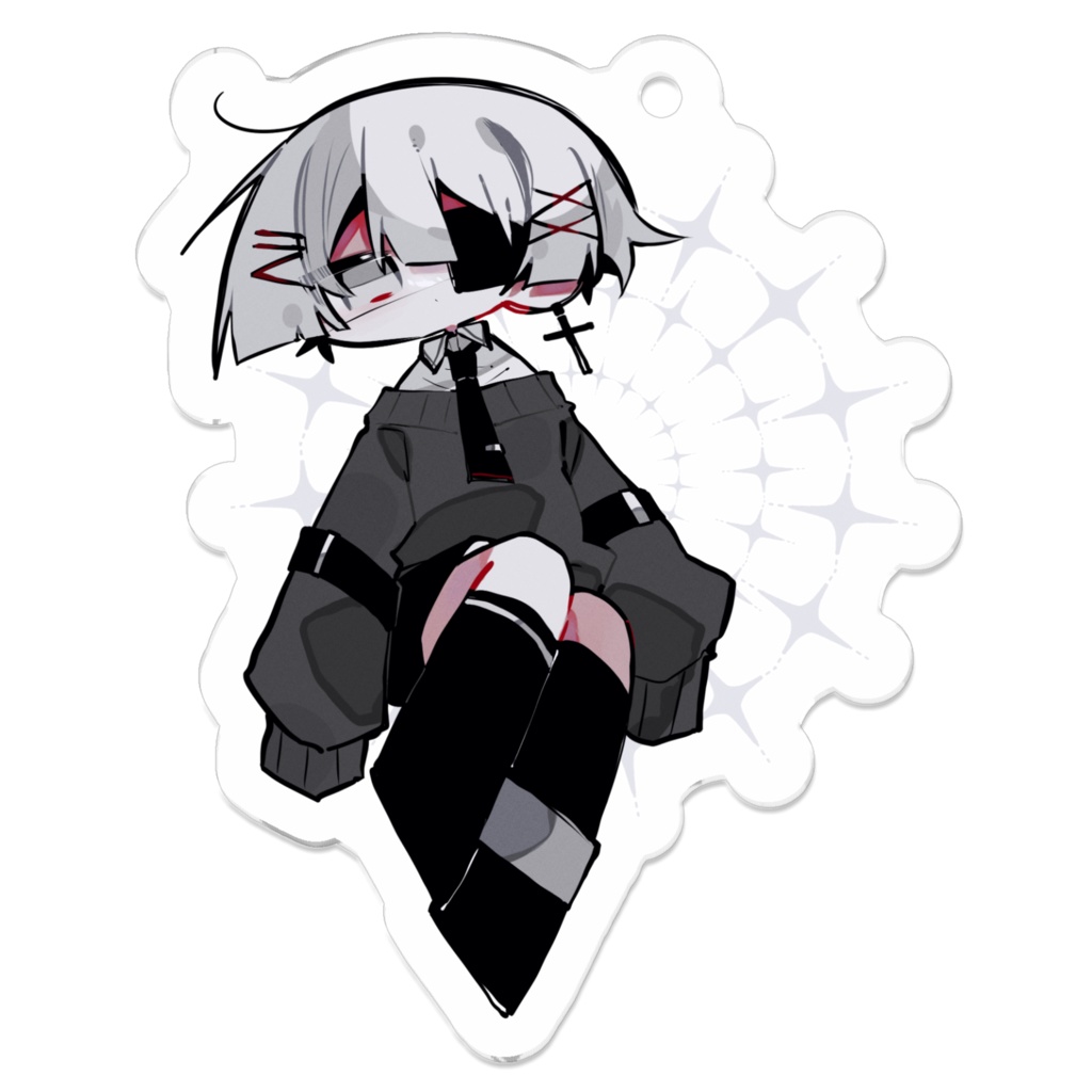 アクリルキーホルダー　灰