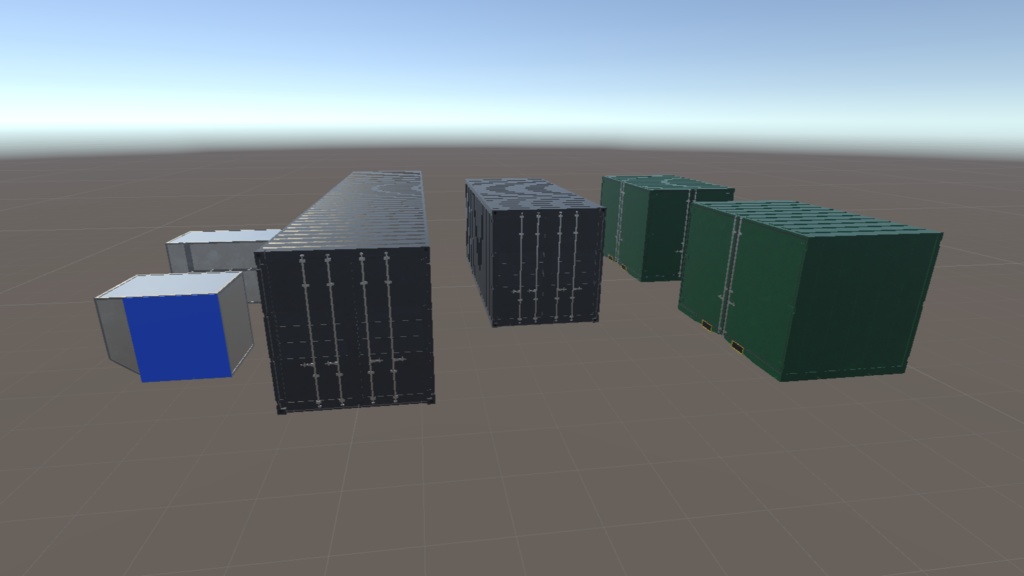 【VRChat向け3Dモデル】ギミック付き陸海空コンテナセット
