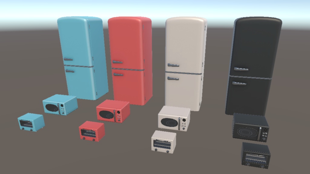 【VRC対応】ギミック付きレトロっぽい家電セット【単体での販売もしています】