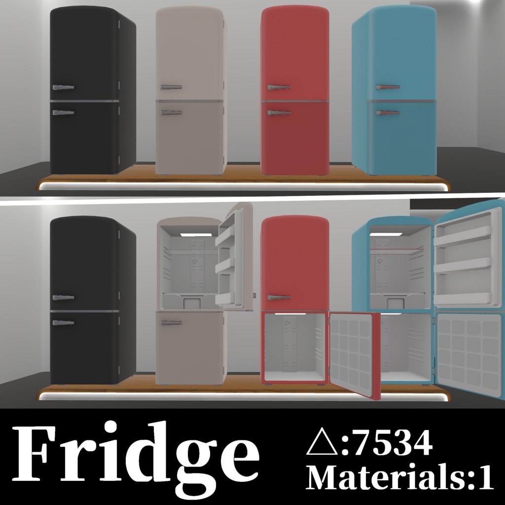 【VRC対応】ギミック付きレトロっぽい家電セット【単体での販売もしています】