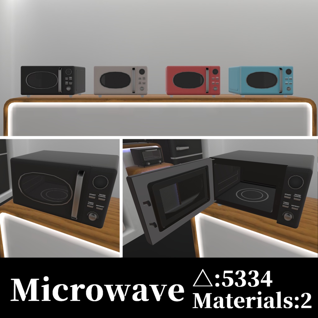 【VRC対応】ギミック付きレトロっぽい家電セット【単体での販売もしています】