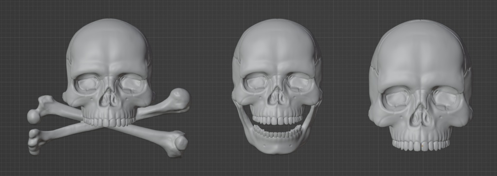 ドクロの帯留め 3Dデータ