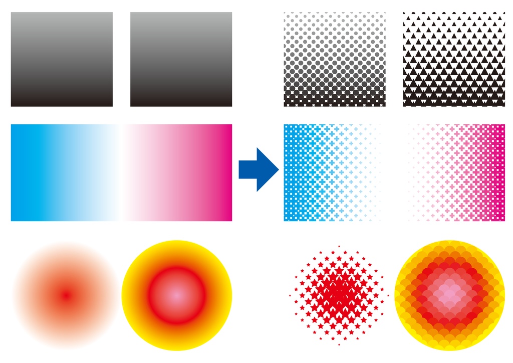 グラデーションが【図形の表現】に変わるパターン生成Illustratorスクリプト|Gradient Tone Shaper