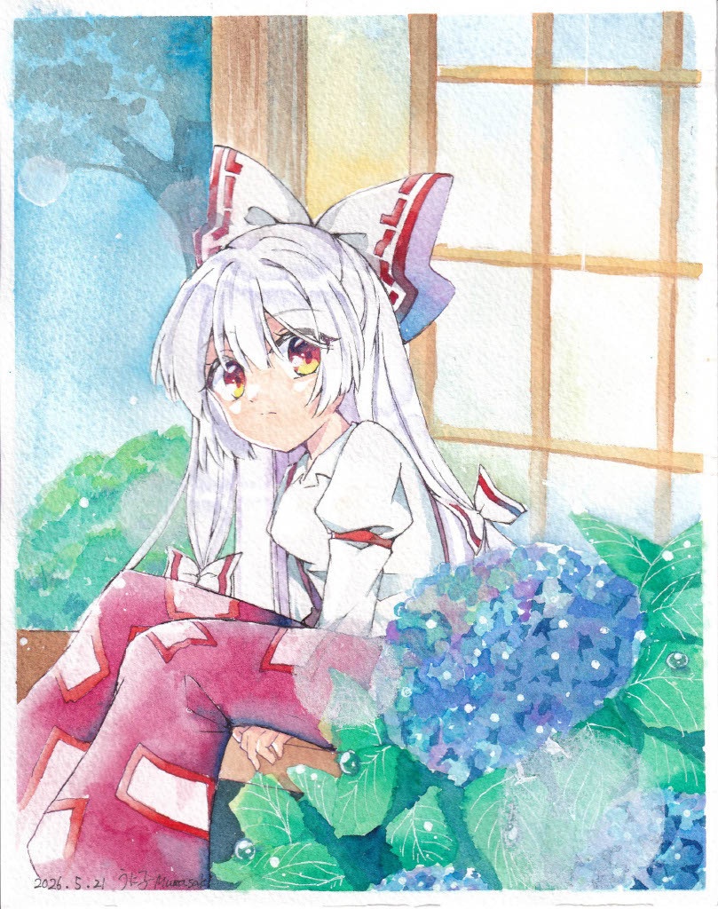 【原画】藤原妹紅【F2水彩紙】