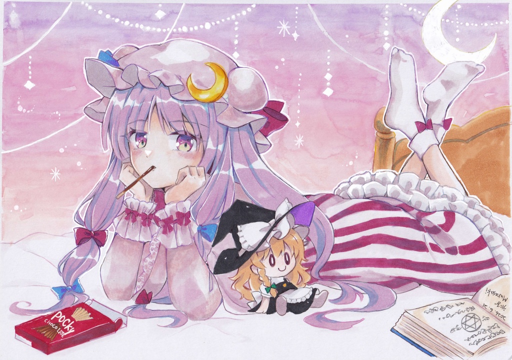 【原画色紙】パチュリー・ノーレッジ【東方Project】