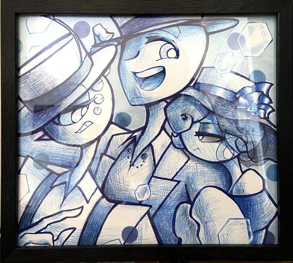 「青の飲み方」原画　“青と藍の境界線2022”展示品