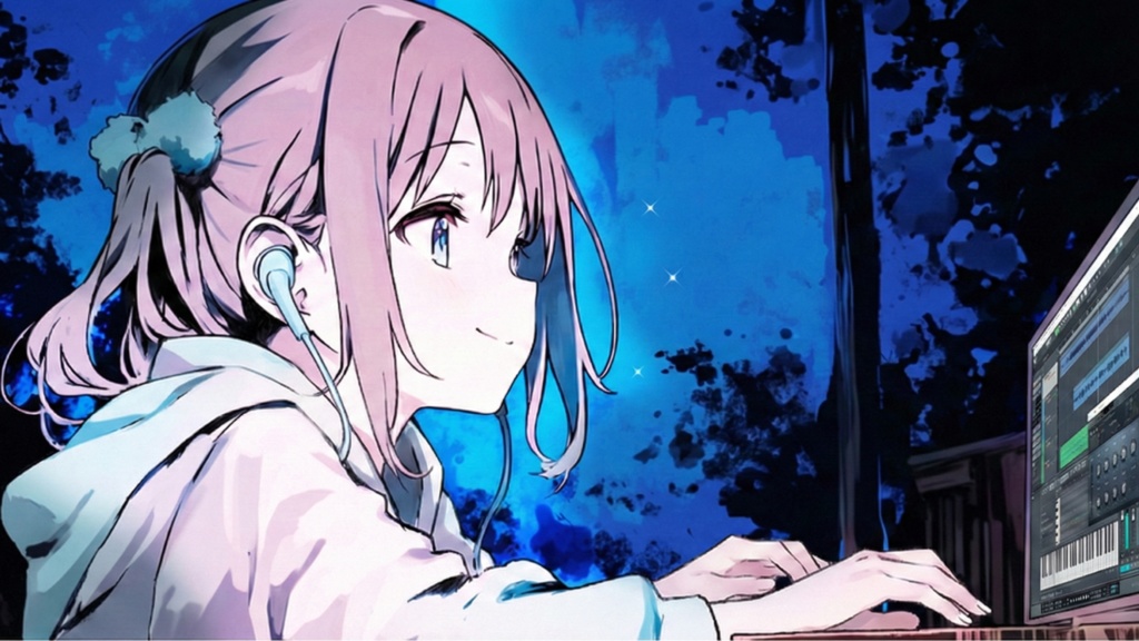 【フリーBGM】月明かりの作業🌙 キラキラ／チル／Lo-fi【作業・配信・勉強用】