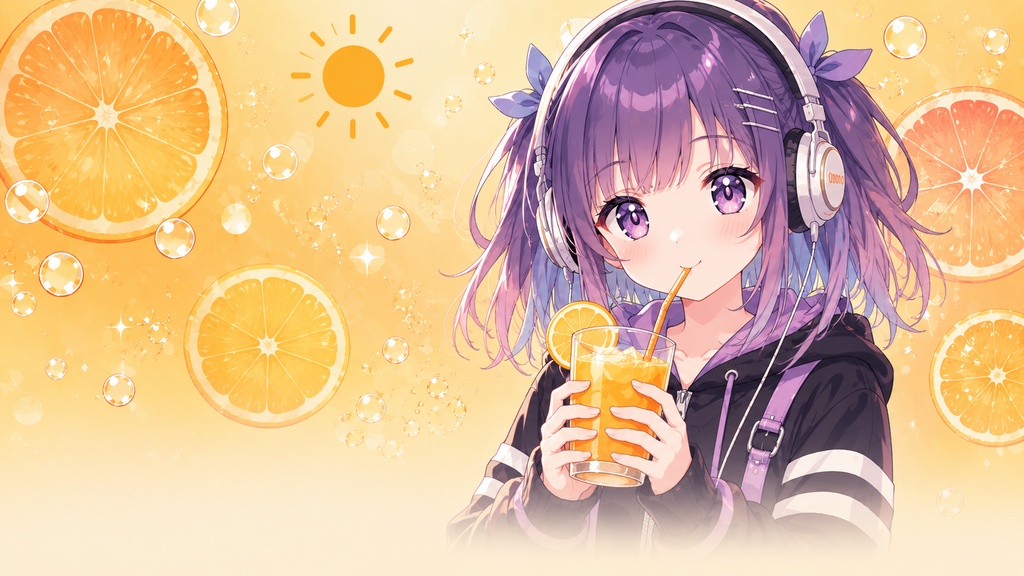 【1時間フリーBGM】おひさまジュース🍊【かわいい/ポップ/朝活/作業用】