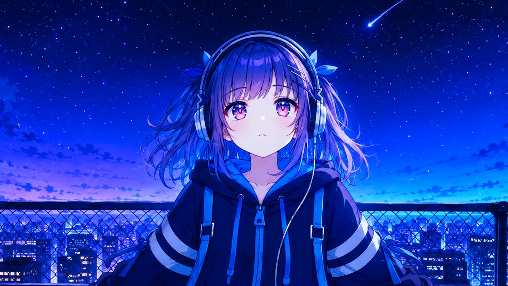 星降る屋上で🌠 かわいい・ポップ・夜チル（1時間フリーBGM）