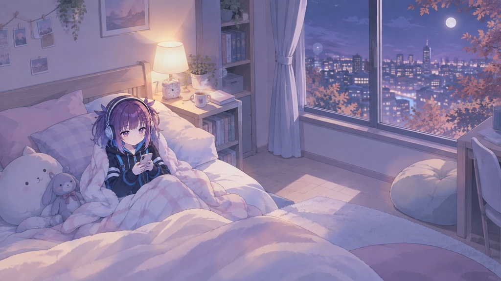 明日はおやすみ🌙 かわいい・まったり・夜チル（1時間フリーBGM）
