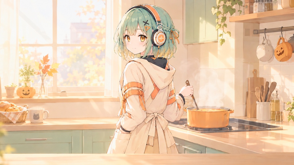 かぼちゃスープの朝🥣 かわいい・まったり・カフェ風(1時間フリーBGM)