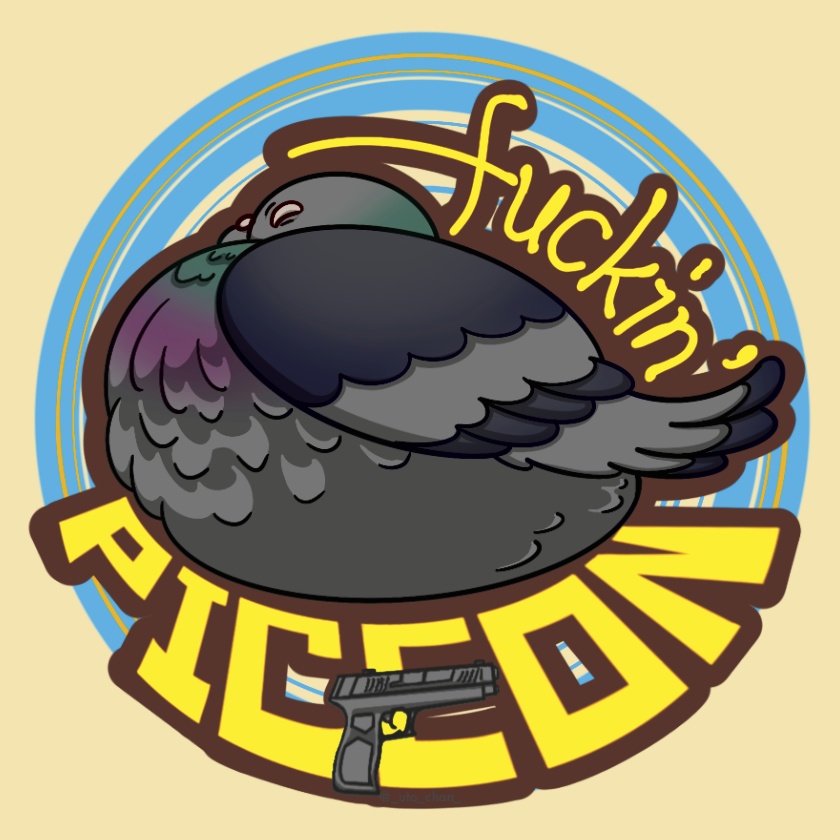 fackin' PIGEON 丸型アクリルバッジ