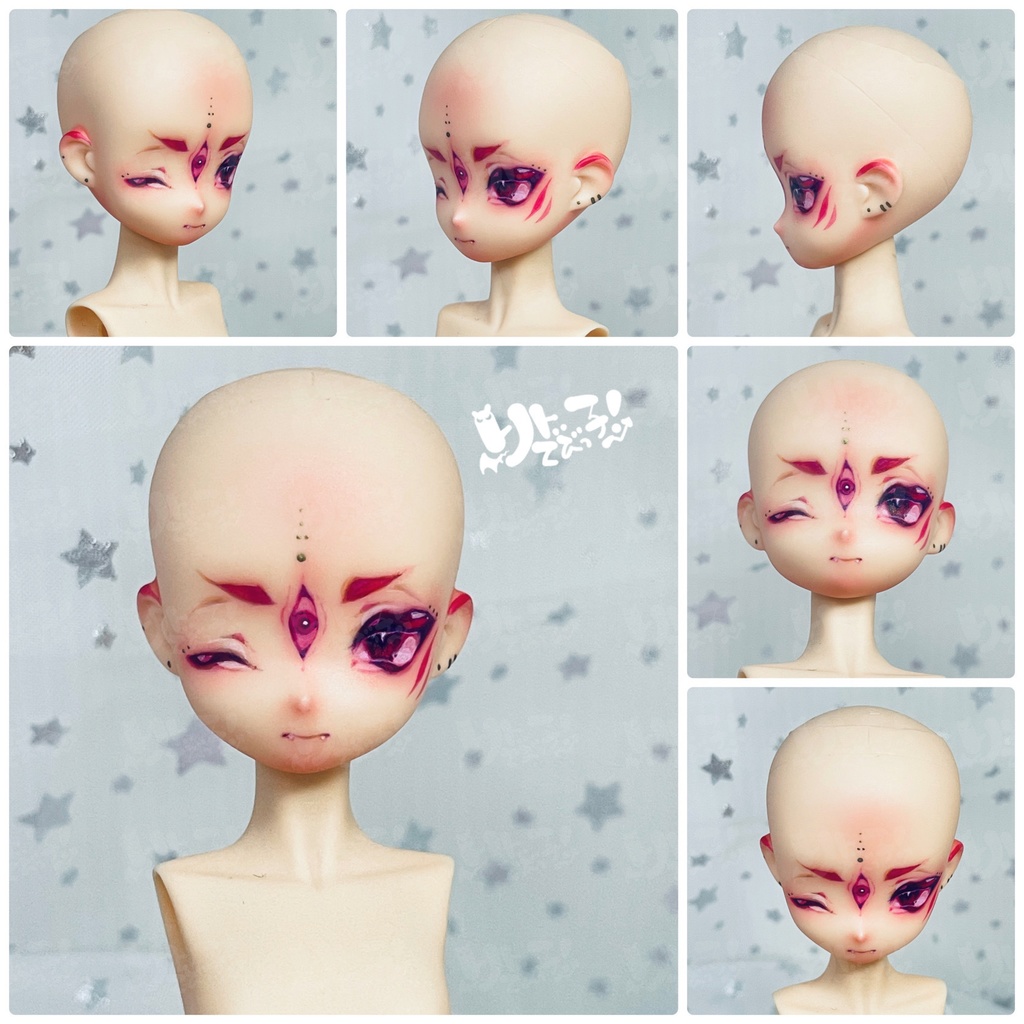 オビツ21-01カスタムヘッド多眼ちゃん (ナチュラル肌)