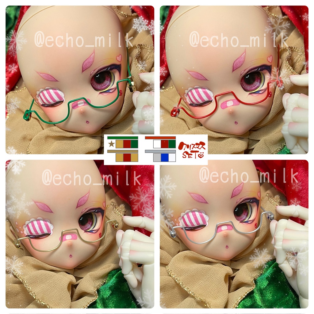 ワイヤークラフト 1/4ドール MDDなど なんちゃって 眼鏡3種セット