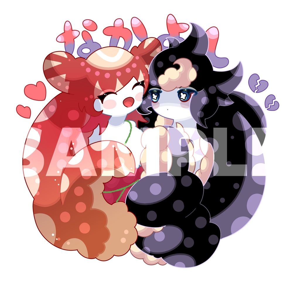 人魚4種ステッカーセット(6cm×4)