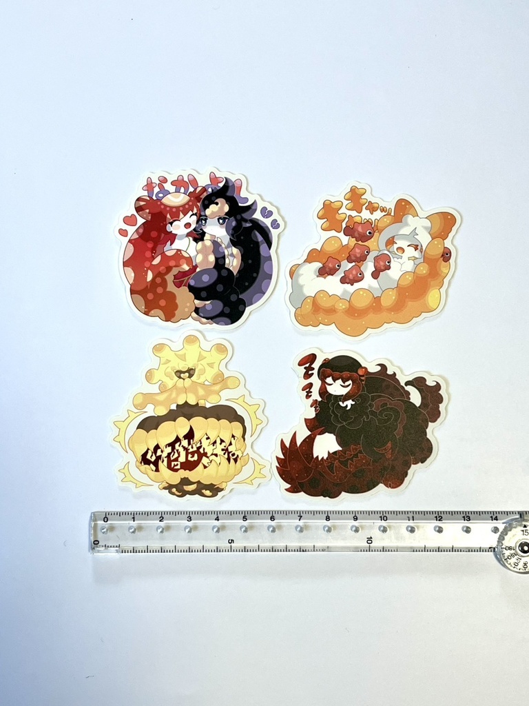 人魚4種ステッカーセット(6cm×4)