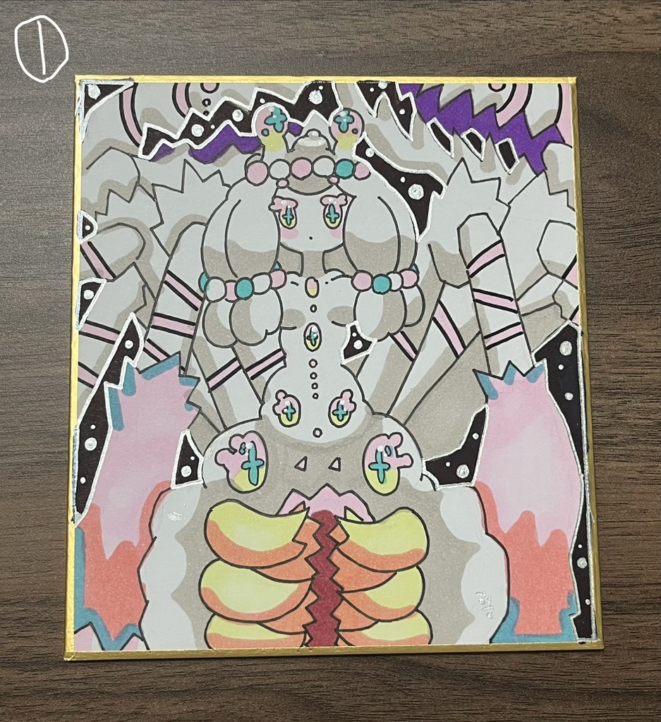 アナログ色紙原画(小) 12cm×13.5cm