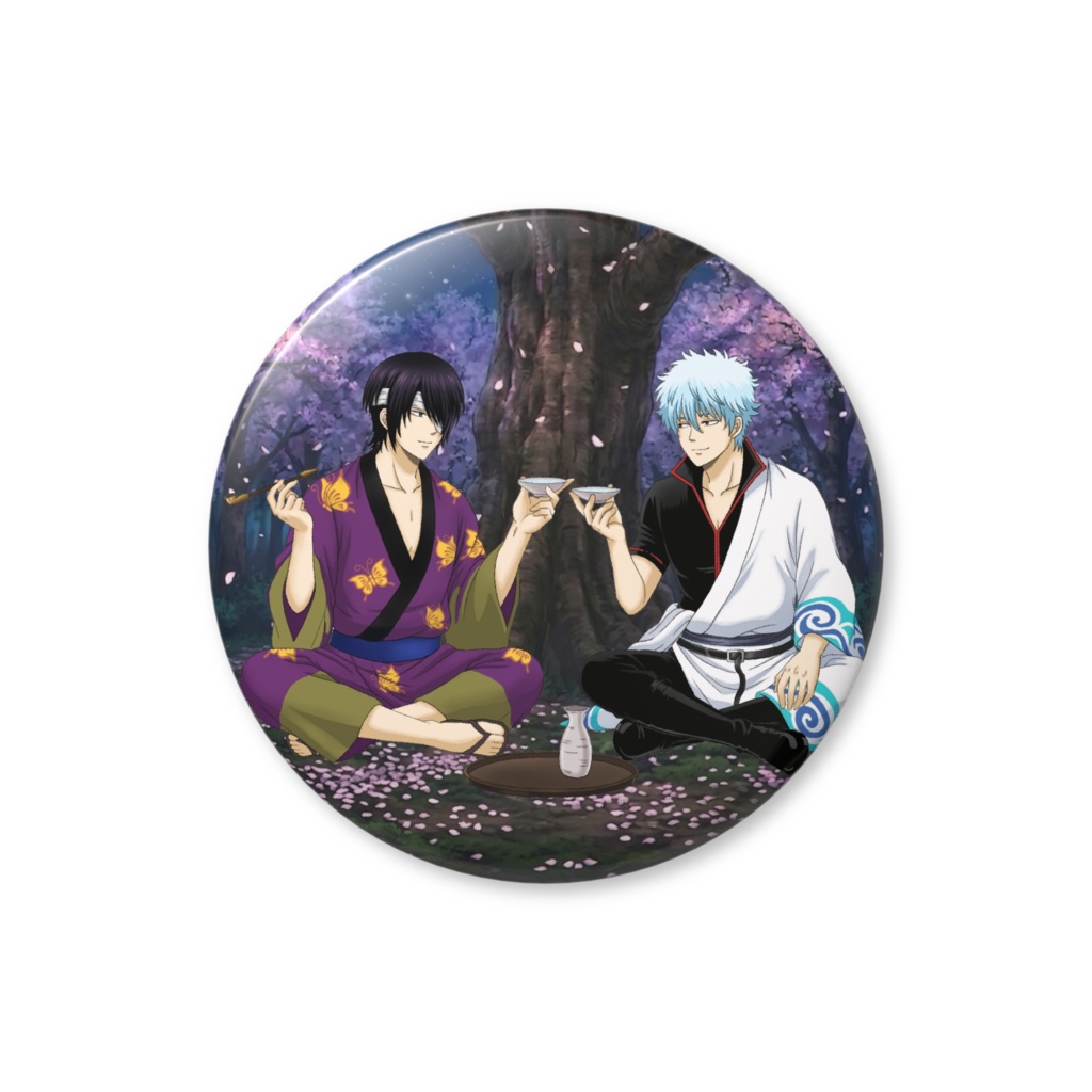 銀さん&高杉の花見缶バッジ