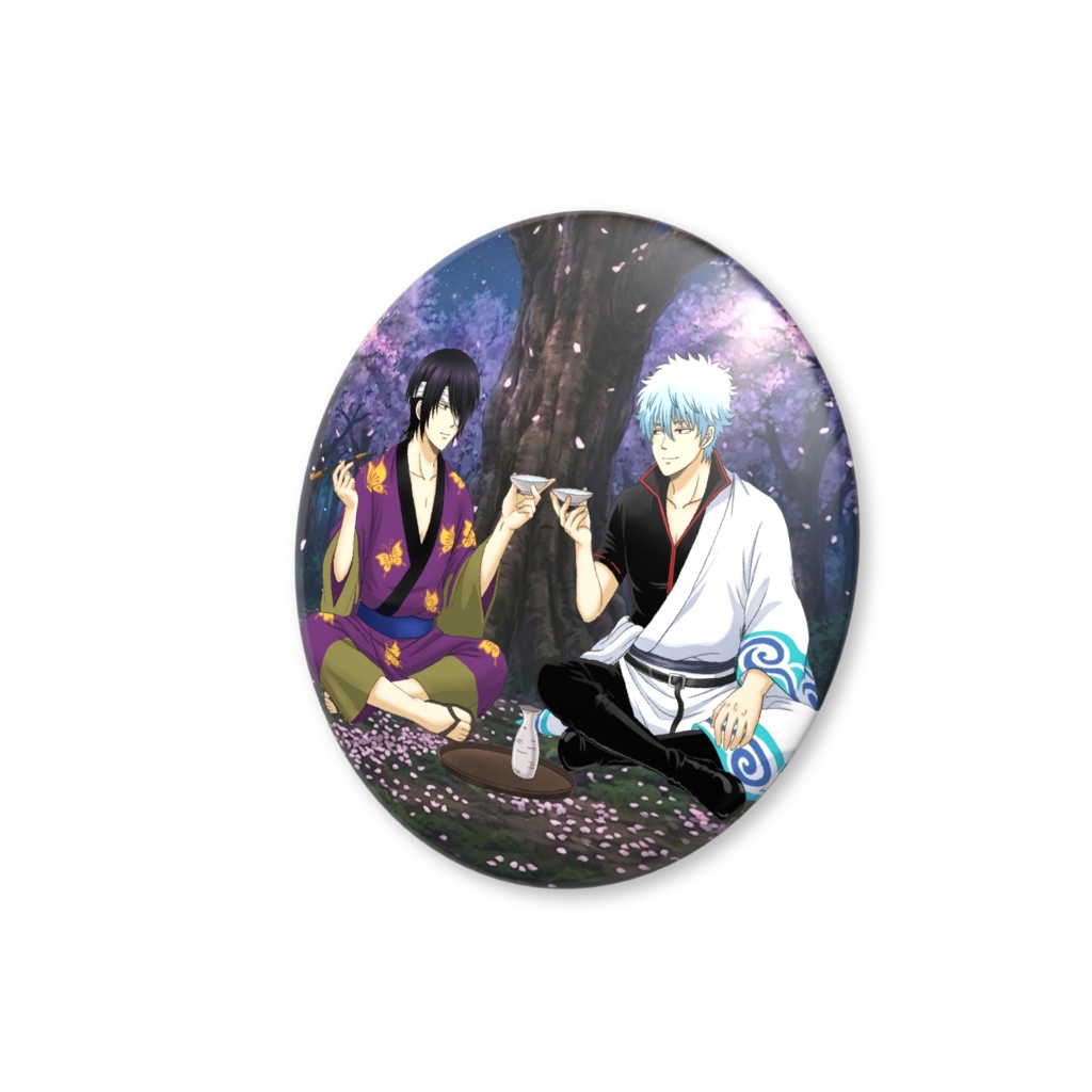 銀さん&高杉の花見缶バッジ