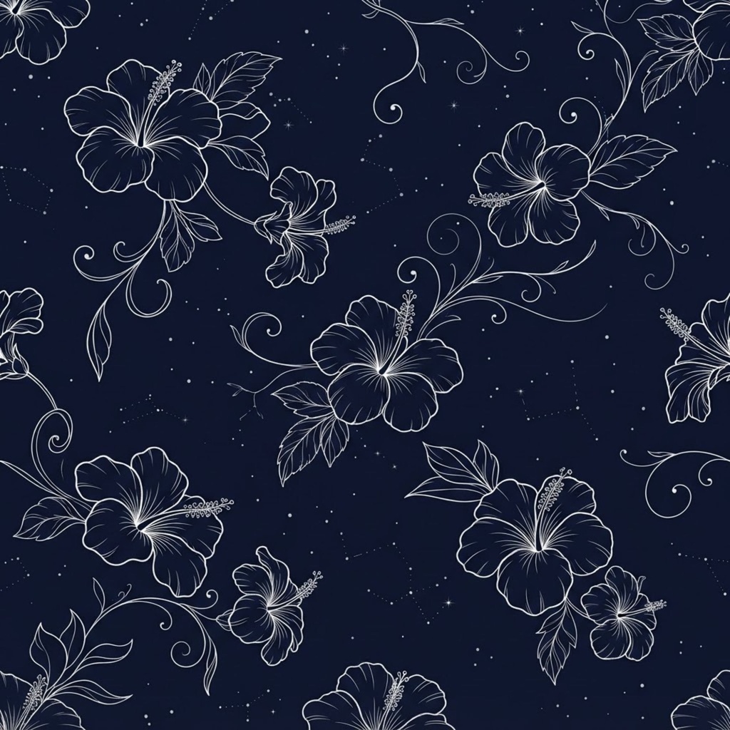 沖縄藍染め風デジタルペーパーパック | 刺繍デニム・花柄 | 印刷用スクラップブック背景 | Canva用ダウンロード素材 | 全11枚　シームレス