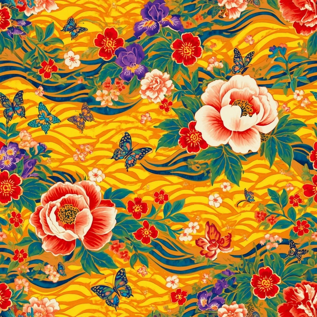 沖縄風パターン・デジタルペーパーパック | イラストパターン | 印刷用スクラップブック背景 | Canva用ダウンロード素材 | 全8枚 シームレス
