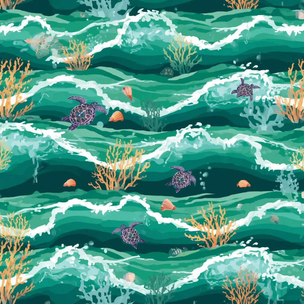 沖縄風パターン・デジタルペーパーパック | イラストパターン | 印刷用スクラップブック背景 | Canva用ダウンロード素材 | 全8枚 シームレス